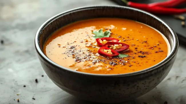 Würzige Currysuppe mit Chili und Gemüse