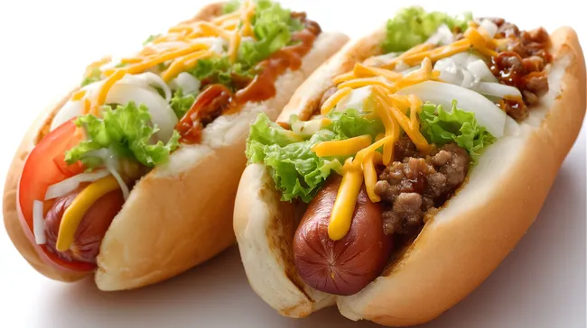 Würzige Hotdogs mit frischem Gemüse