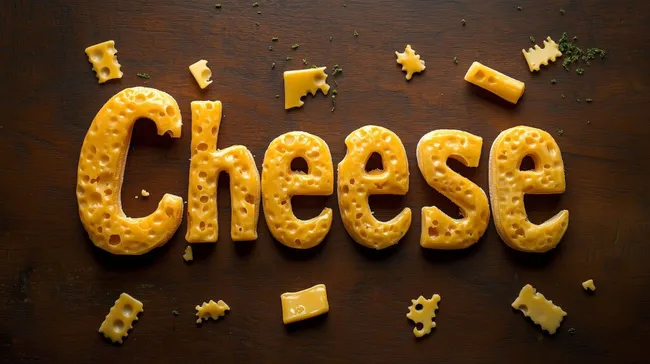 Würzige Käsewürfel auf dunkler Oberfläche
