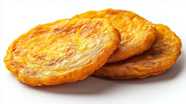 Würzige Kartoffelpuffer auf weißem Hintergrund