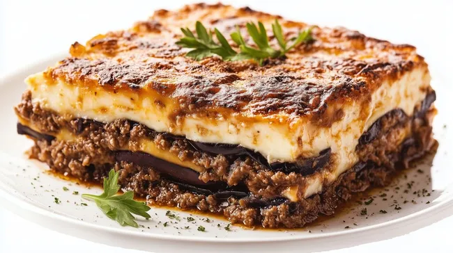Würzige Moussaka mit Auberginen und Hackfleisch