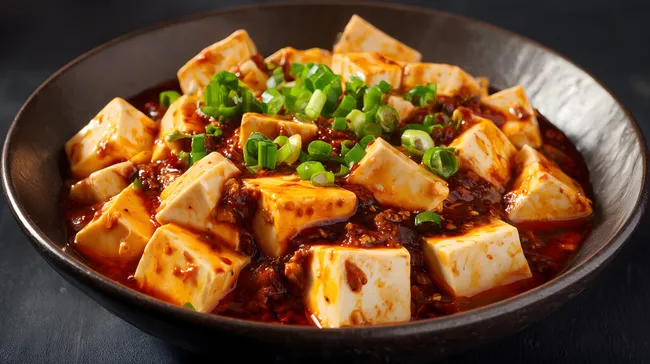 Würziger Tofu-Eintopf mit Chili und Frühlingszwiebeln