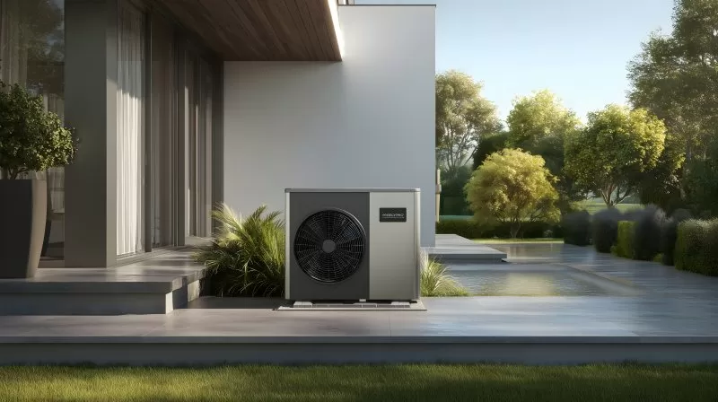 wuestenigel_photo_of_modern_residential_heat_pump_outside_of_a__842f5b9b-a77e-4eb0-8676-20b8ab9cedff