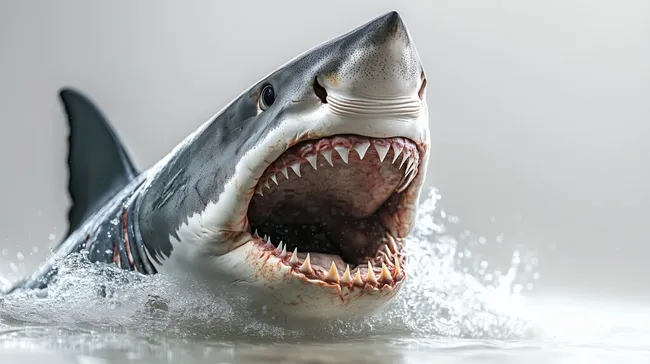 Wütender weißer Hai mit geöffnetem Maul