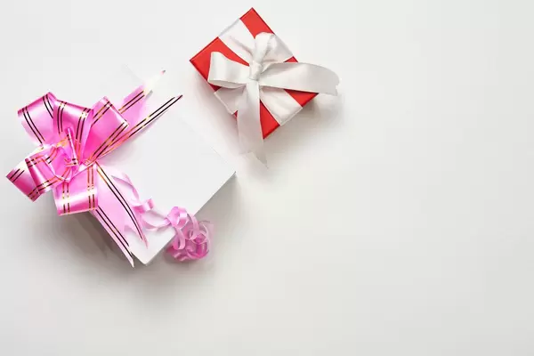 X-mas gifts on white