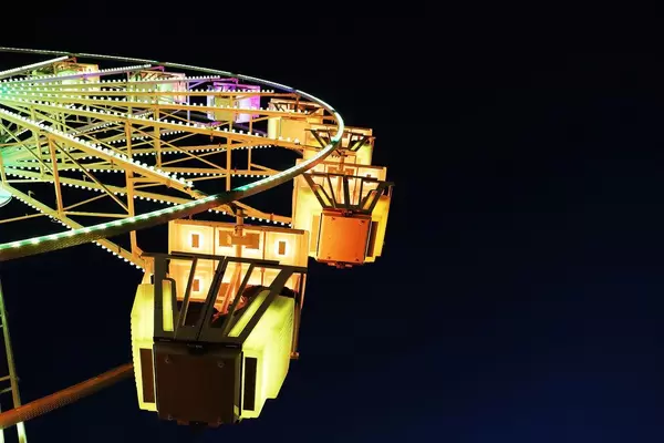 Yellow Ferris wheel, close-up view (Flip 2019)