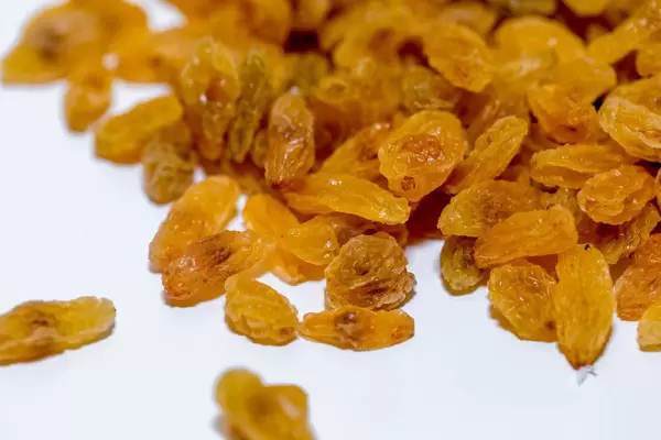 Yellow golden raisins