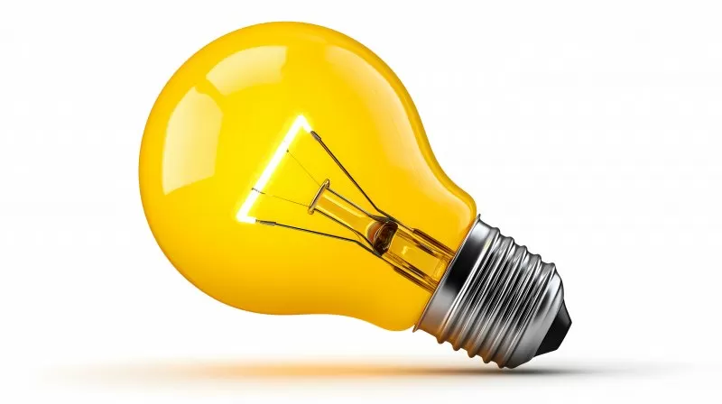 Yellow light bulb icon isolated idea concept