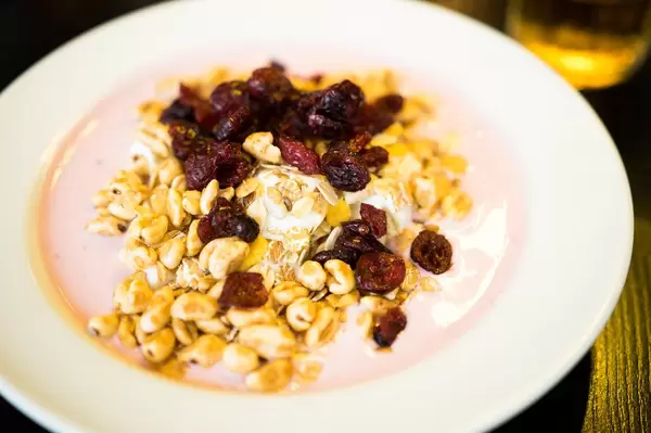 Yogurt and granola breakfast plate