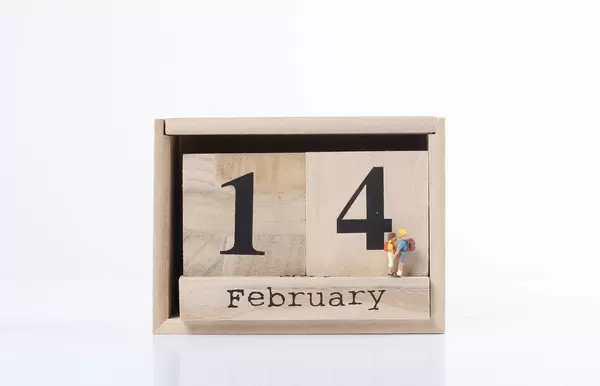 Young miniature couple with February 14th date