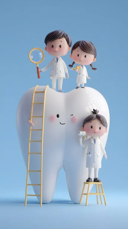 Zahnmedizinisches Teamwork mit Zahnarztfiguren