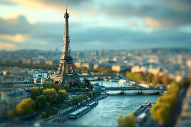 Zauberhafte Ansicht des Eiffelturms in Paris