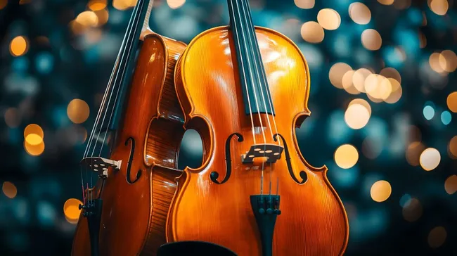 Zauberhafte Geigen-Aufnahme in Stimmungsvoller Beleuchtung