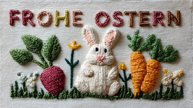 Zauberhafte Osterszenerie mit Hase und Gemüse