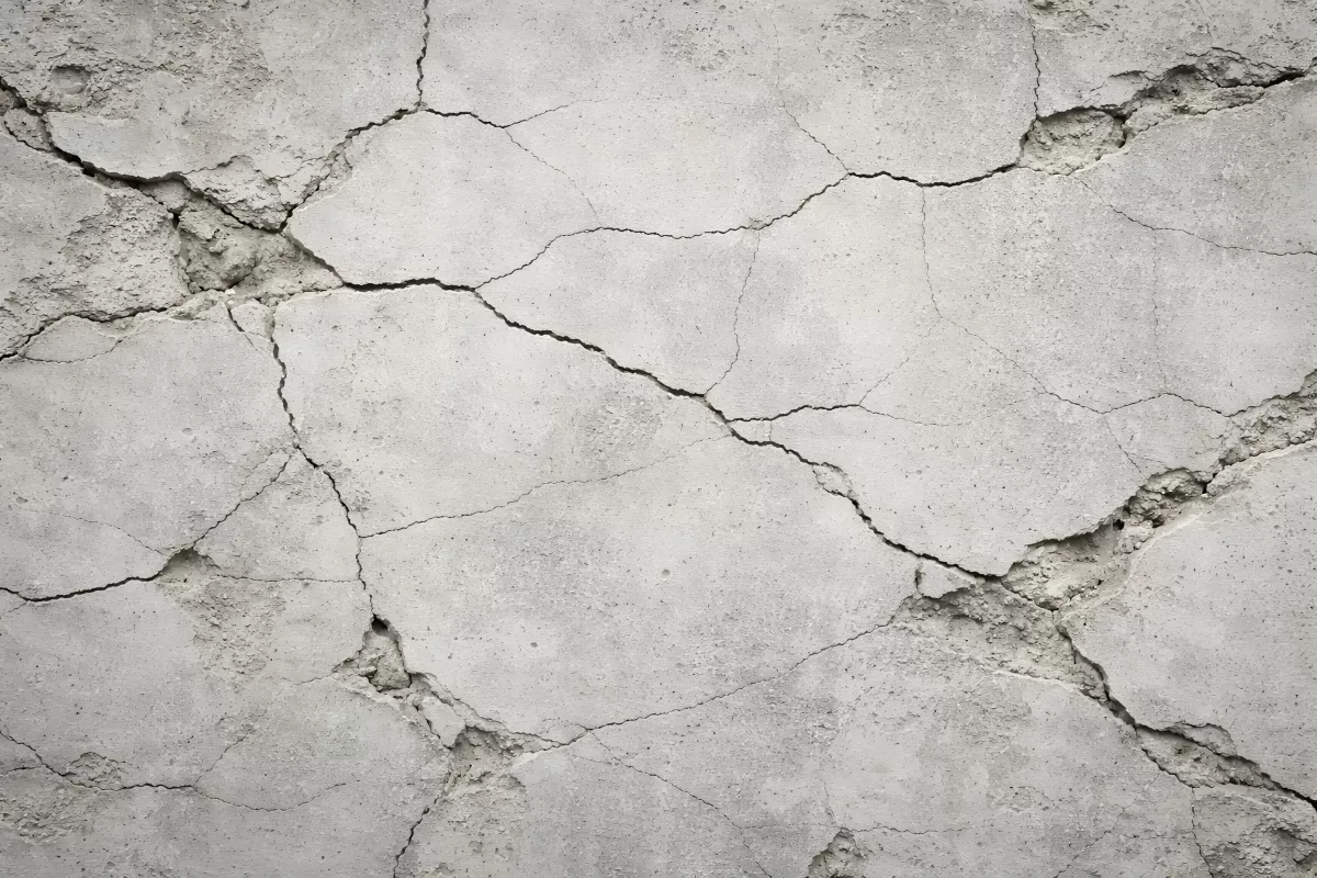 Zerbrochenes, graues Betongemäuer