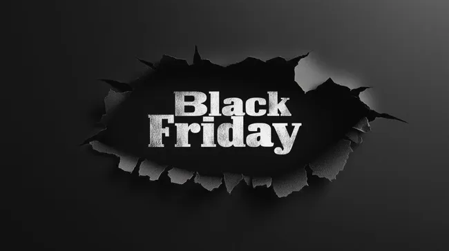 Zerrissenes Papier mit Schwarzer Freitag Schriftzug