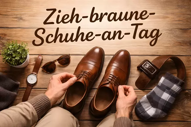 Zieh-braune-Schuhe-an-Tag am 4. Dezember