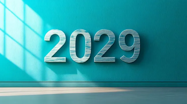 Zifferndisplay mit Holztextur auf Türkis