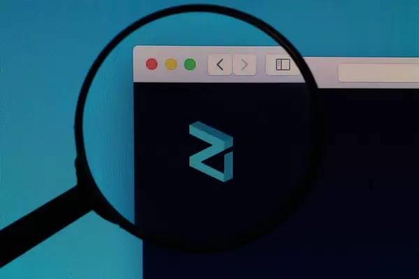 Zilliqa logo under magnifying glass