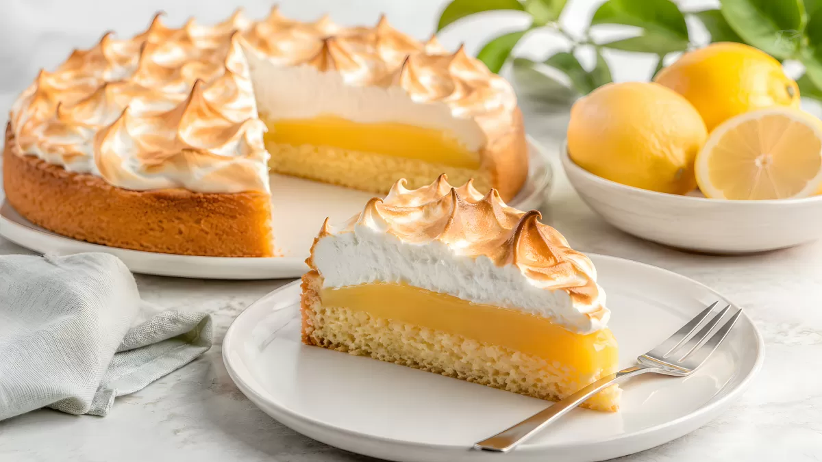Zitronenkuchen mit Baiser und Lemon Curd
