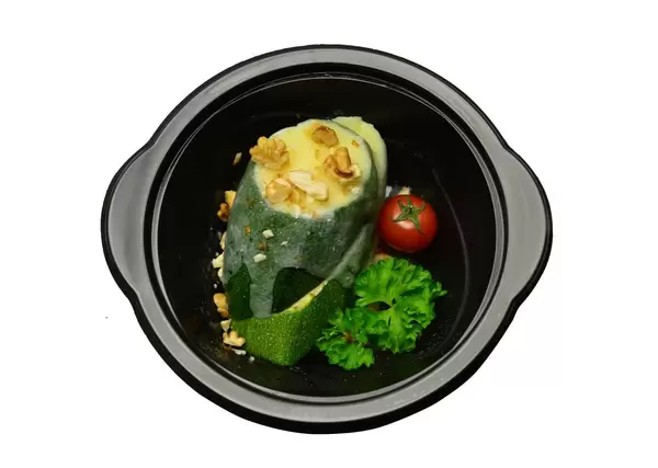 Zucchini gebacken mit Käse und Walnüssen