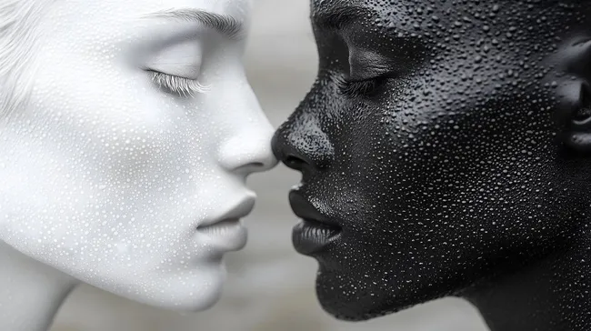 Zweigesichtiges Porträt mit Wassertropfen