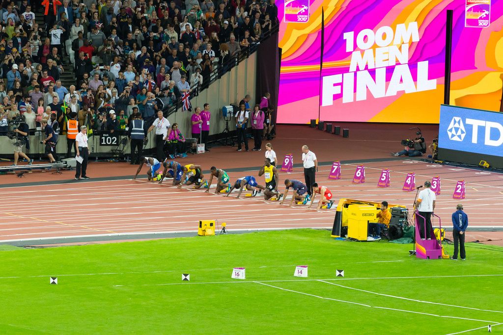 100 Meter Lauf Finale IAAF Leichtathletik-Weltmeisterschaften 2017 in London
