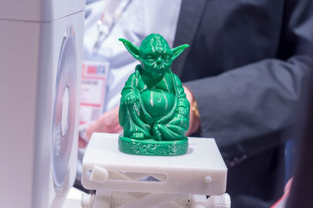 3D printed figure of Yoda from Star Wars