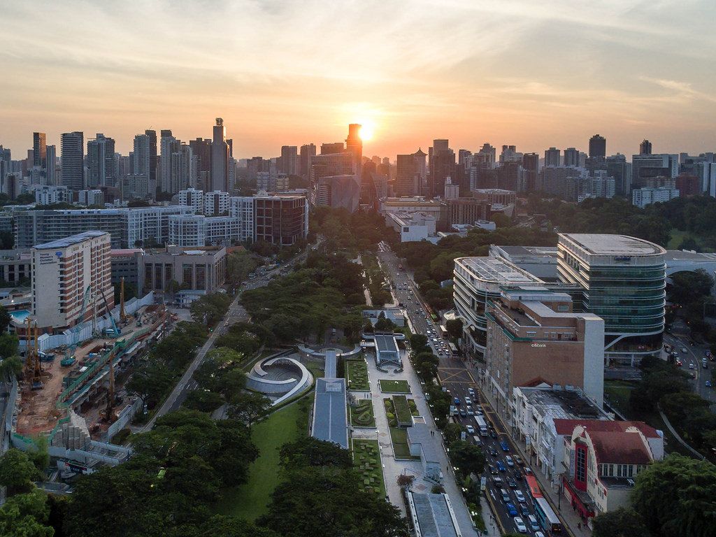 Aerial of Singapore's Skyline