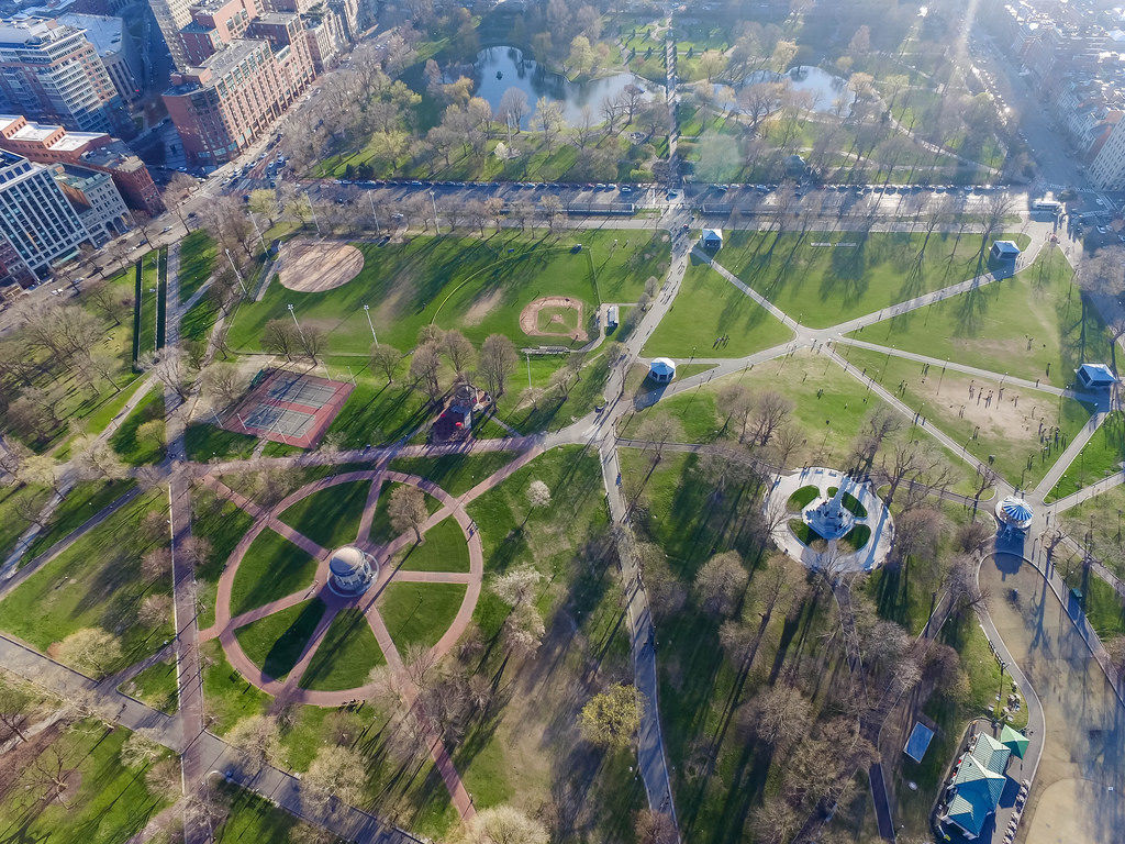 Aerial Photography of Boston Common