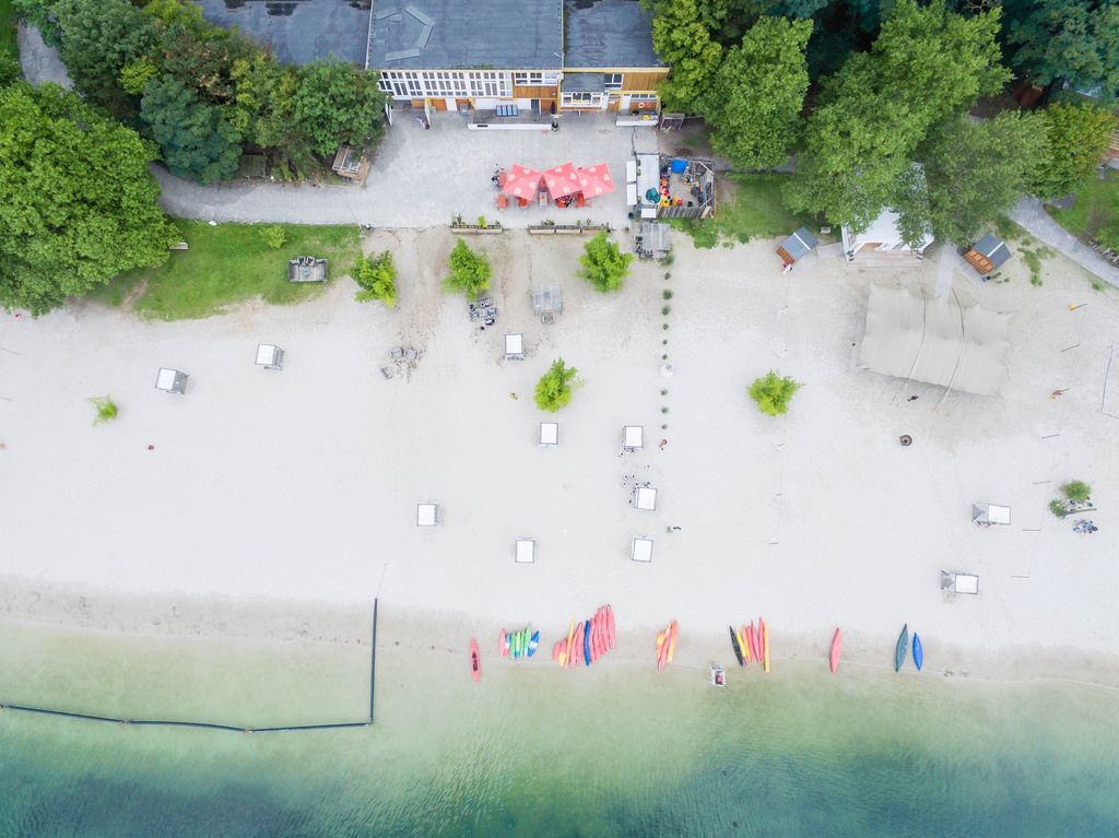 Aerial Photoraphy: Canoes on the Beach