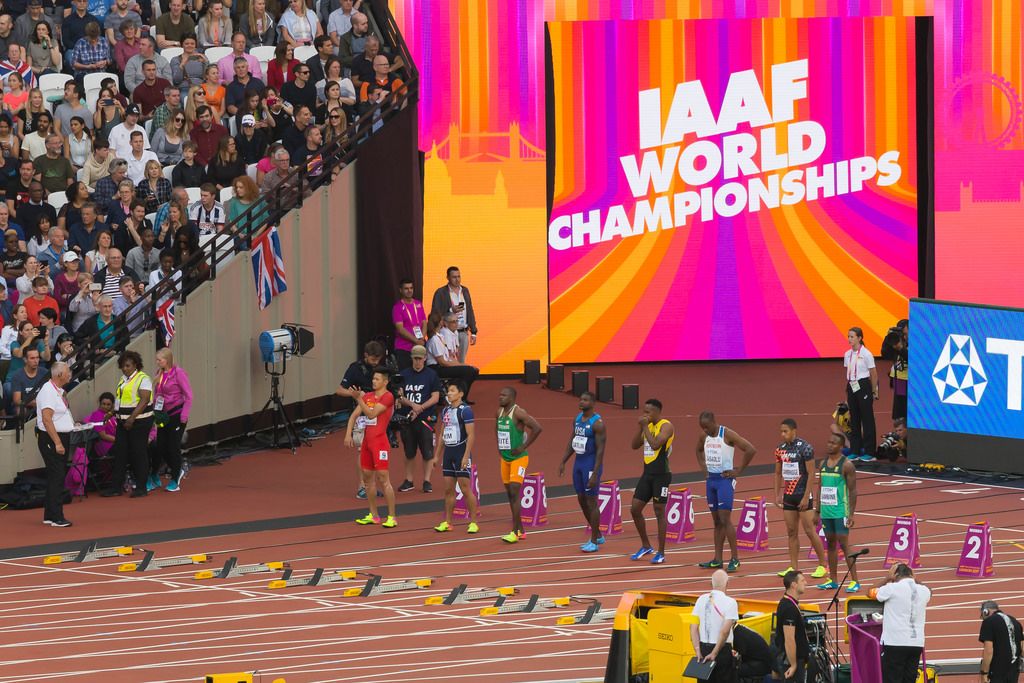 Akani Simbine, Justin Gatlin und weitere 100-Meter-Läufer bei den IAAF Leichtathletik-Weltmeisterschaften 2017 in London