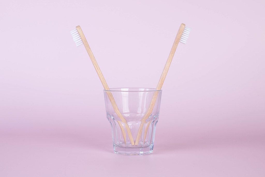 Bamboo toothbrushes in a glass (Flip 2019)