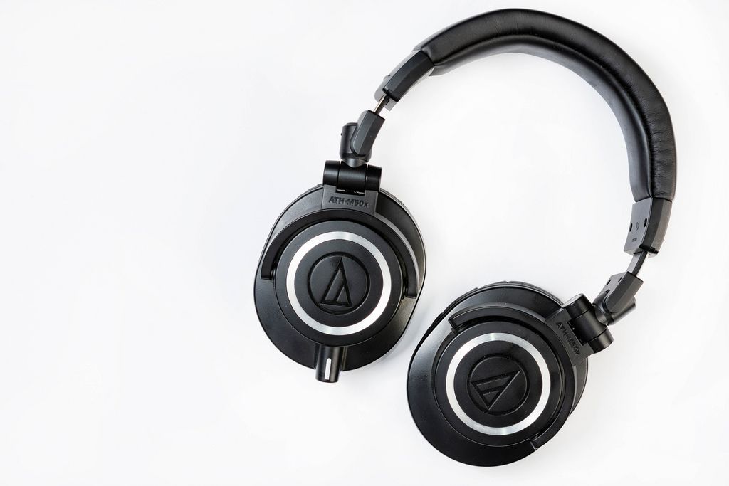 Black Studio Headphones isolated on white background