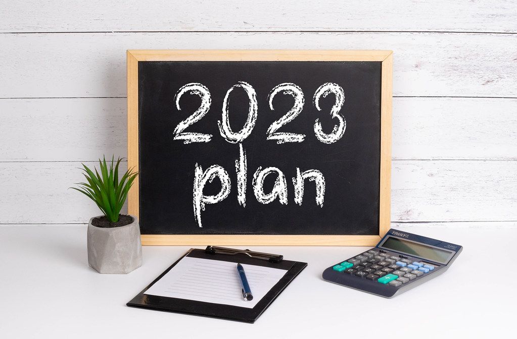 Blackboard With 2023 Plan Text 