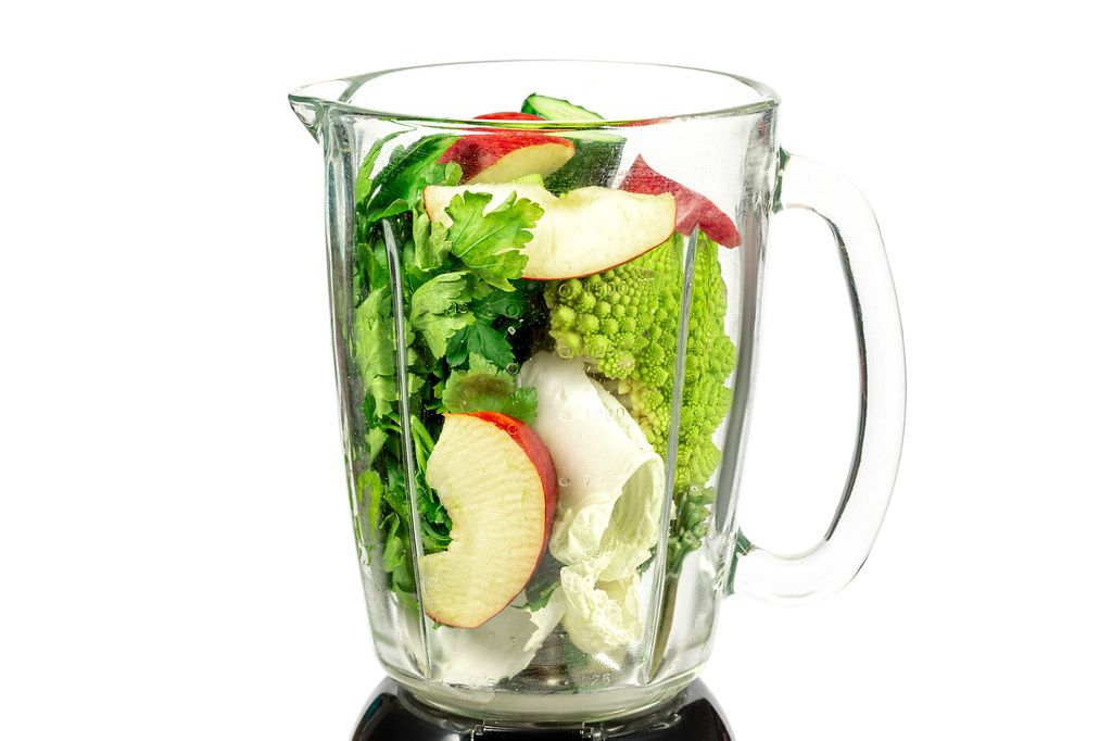 Blender with ingredients for smoothies