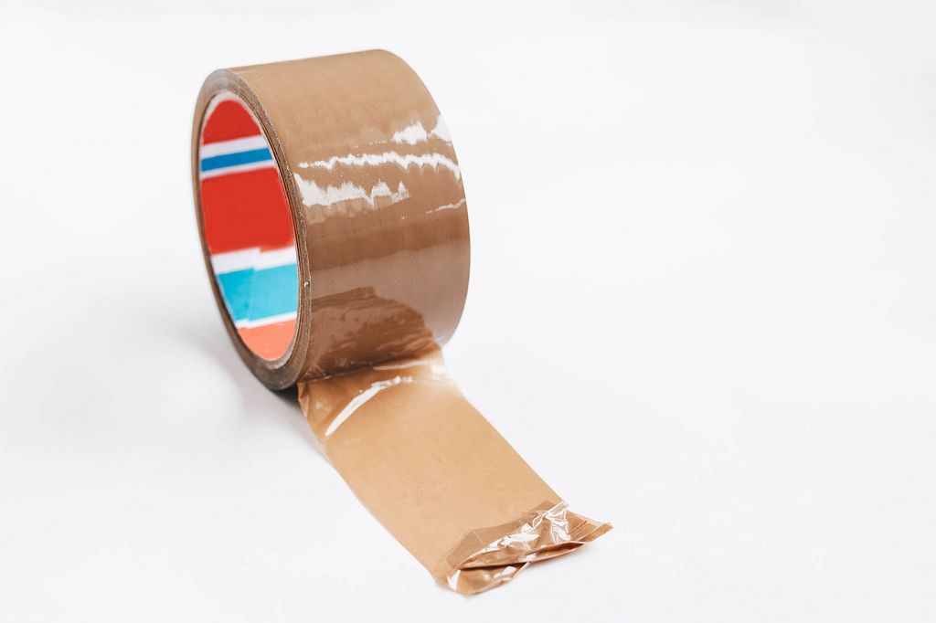 Brown tape on white background