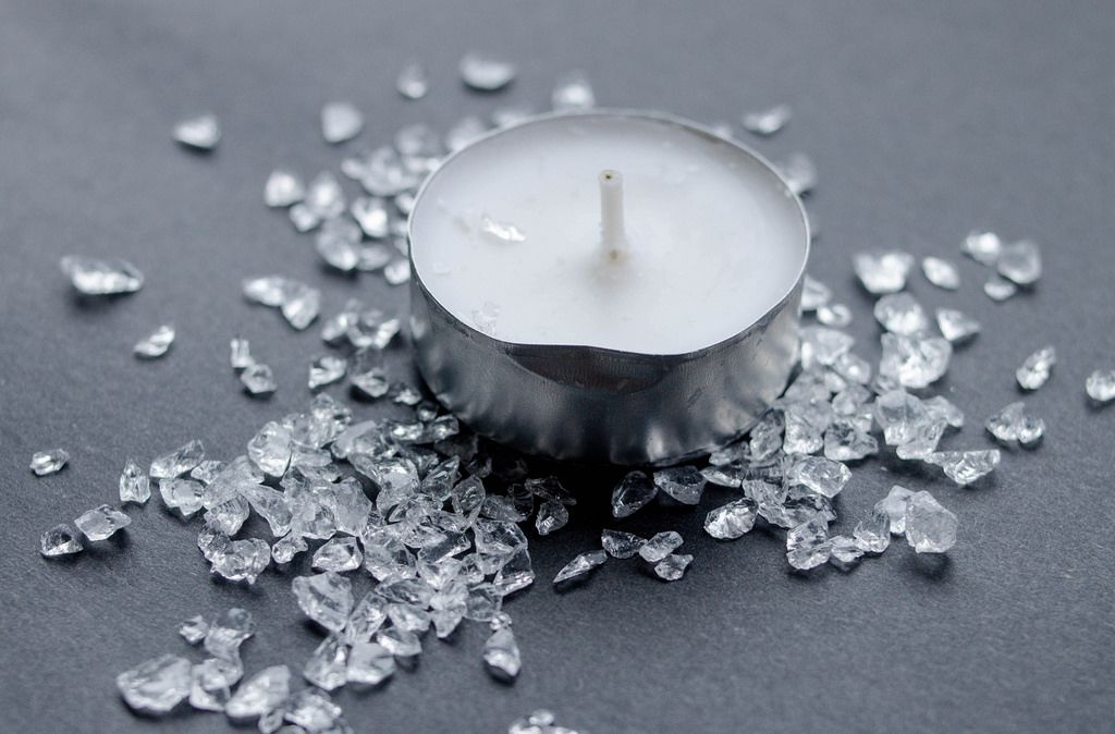 Candle with stones, decoration