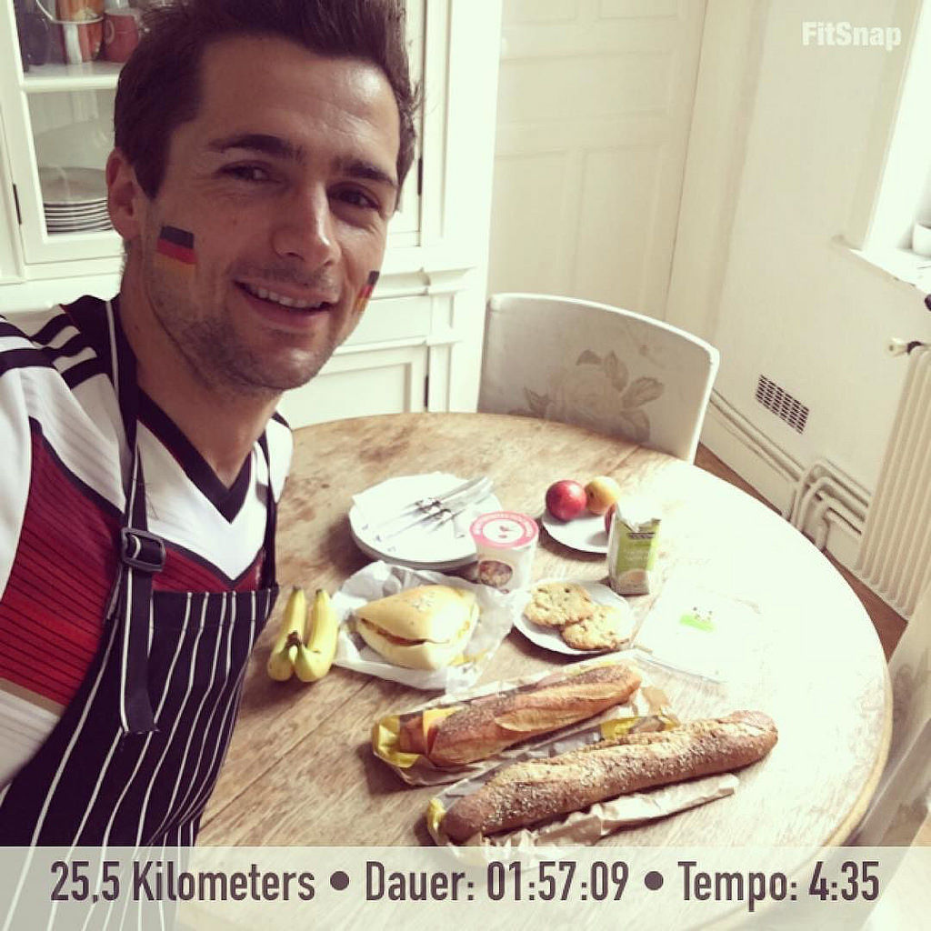 Champions Brunch after Early Bird Longrun or how do you say in German: 'Leben wie Gott in Frankreich.' 9 Hours until #GERUKR and 3 Weeks until #IronmanFrankfurt #euro2016 #dfb #germany #breakfast ⚽️