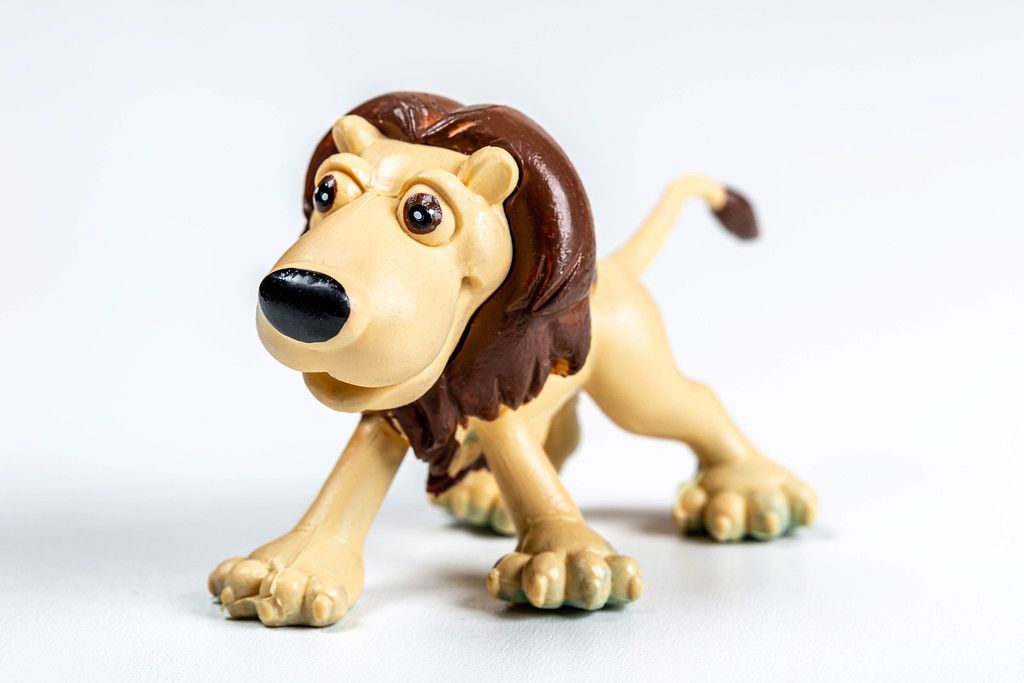 Children's toy lion close up