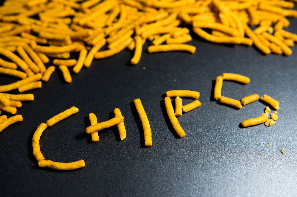 Chips forming the word CHIPS