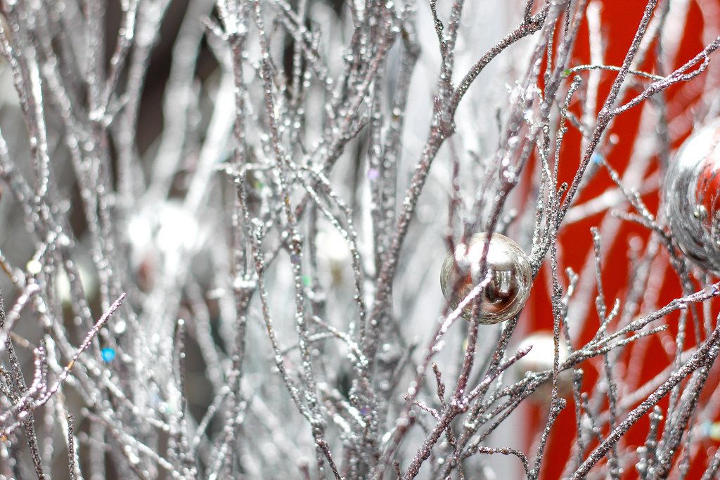 Christmas Silver Tree Close-Up