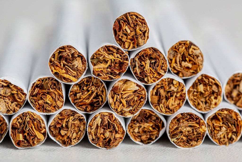 Close-up of tobacco cigarettes background
