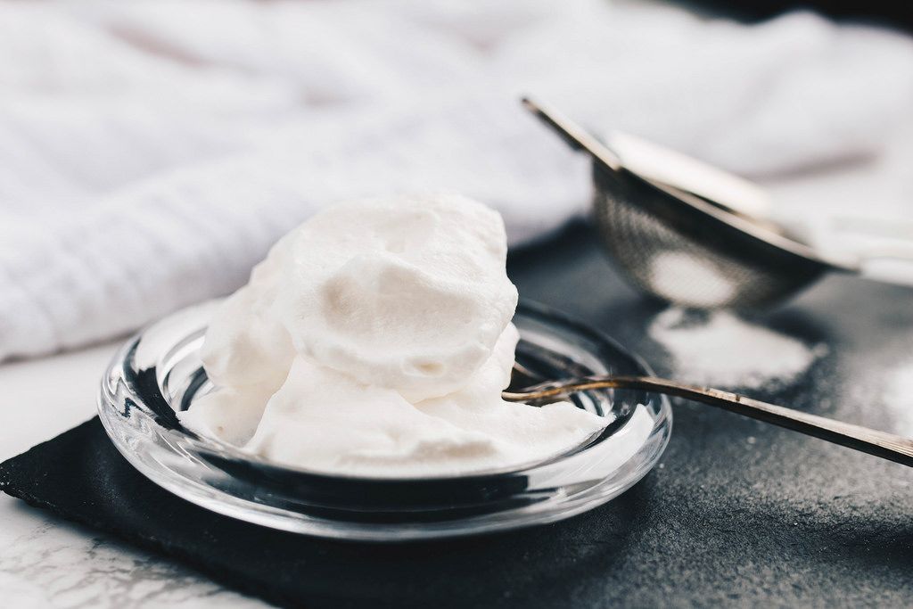 Close up of whipped cream and a spoon