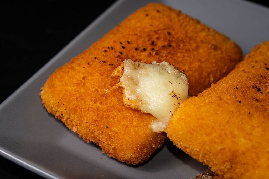 Closeup on Fried Cheese