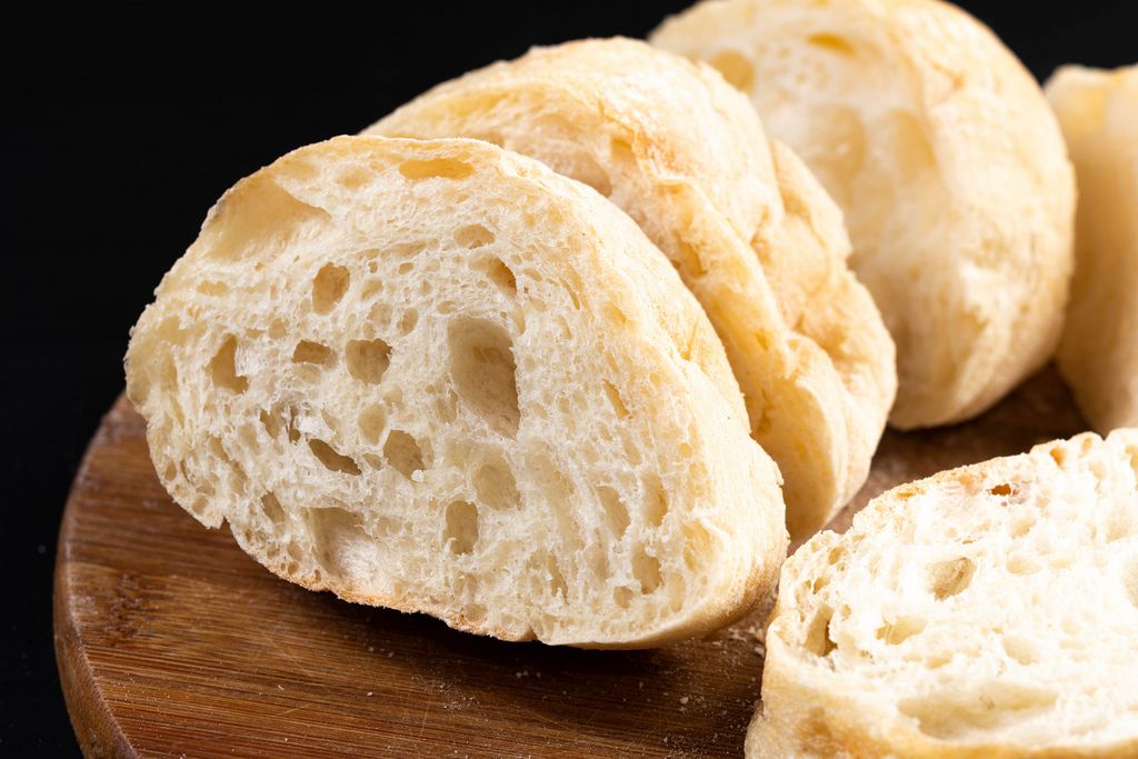 Closeup on sliced White Bread