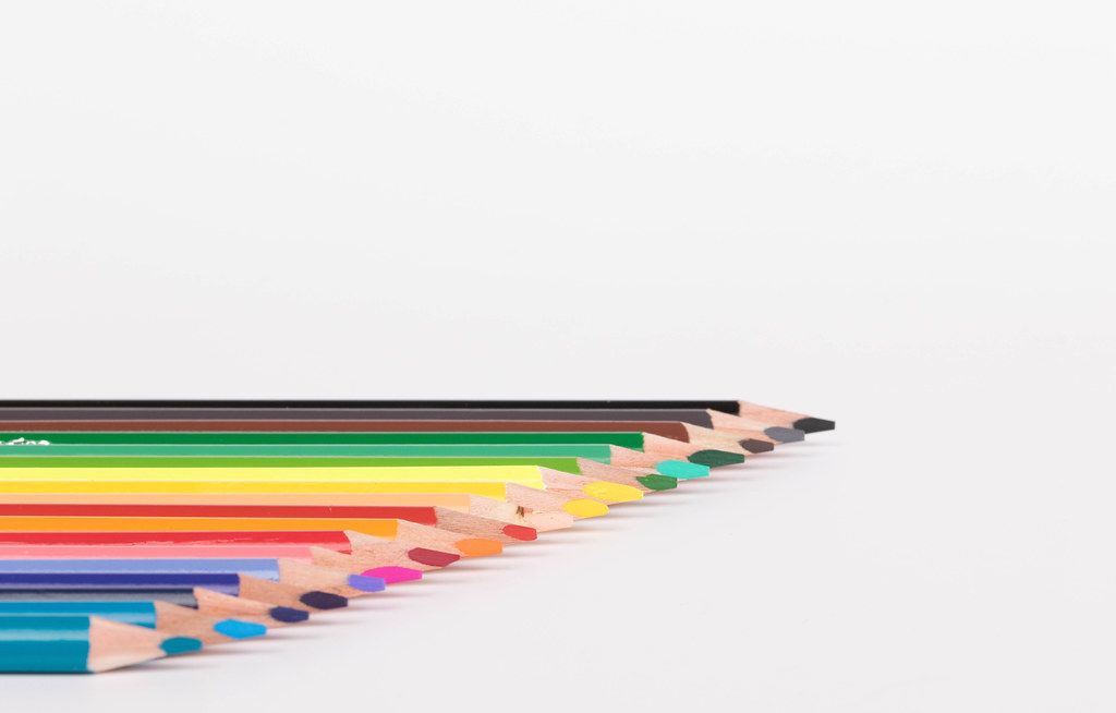 Color palette made from colorful pencils