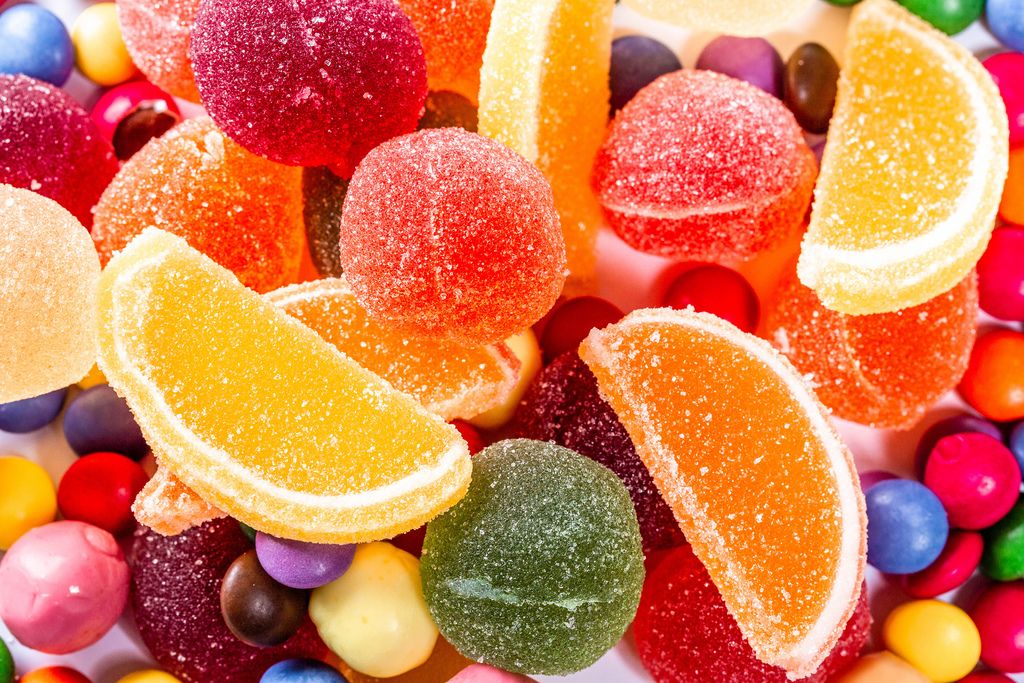 Colorful candies and marmalade sweets