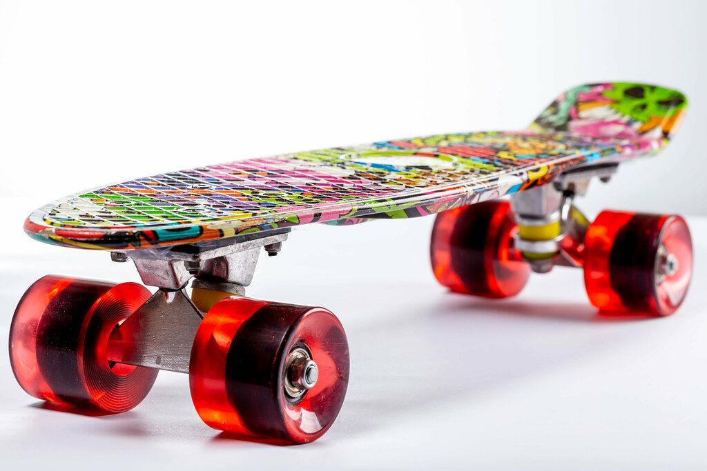 Colorful skateboard on a white background (Flip 2019)
