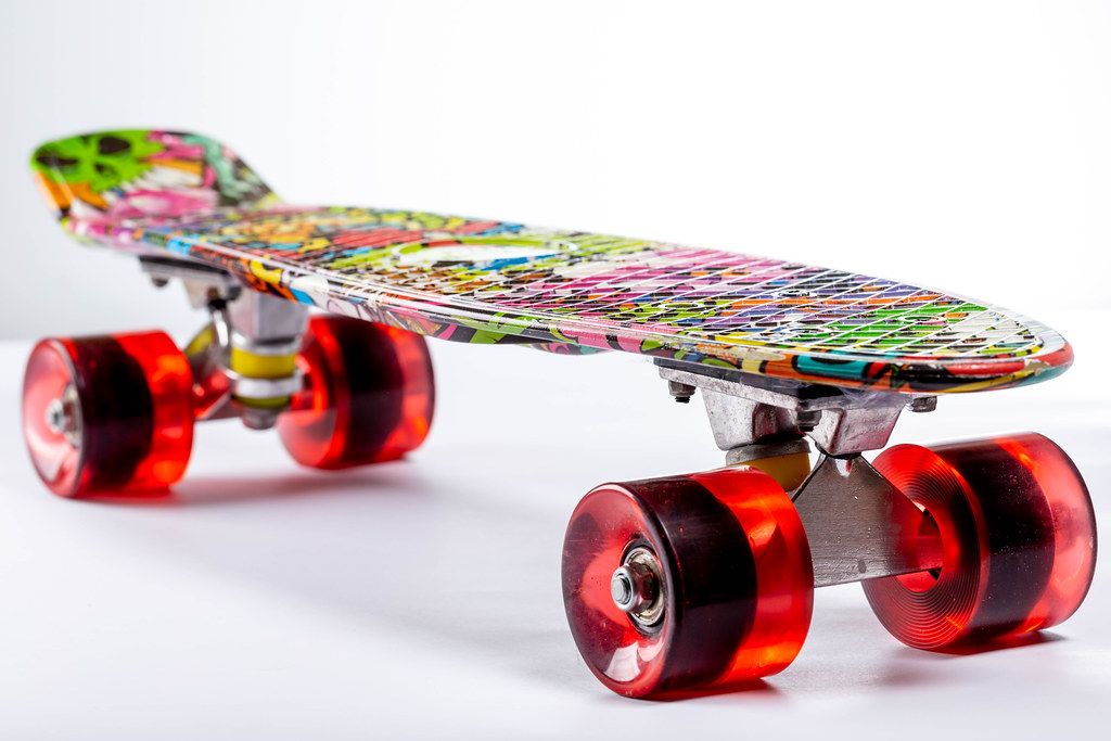 Colorful skateboard on a white background